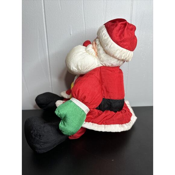 Hallmark Puffy Nylon Parachute Santa Claus Stuffed Doll Plush Toy 90s Vintage - Picture 4 of 9